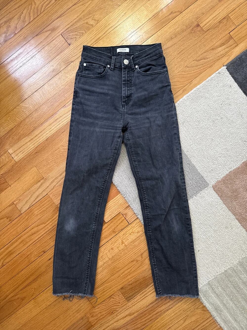 Black SANDRO jeans ankle crop - fits like 24” US size